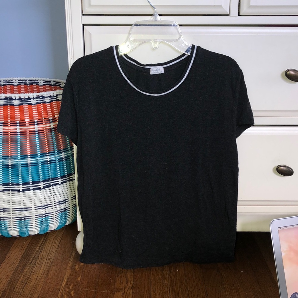 dark grey shirt